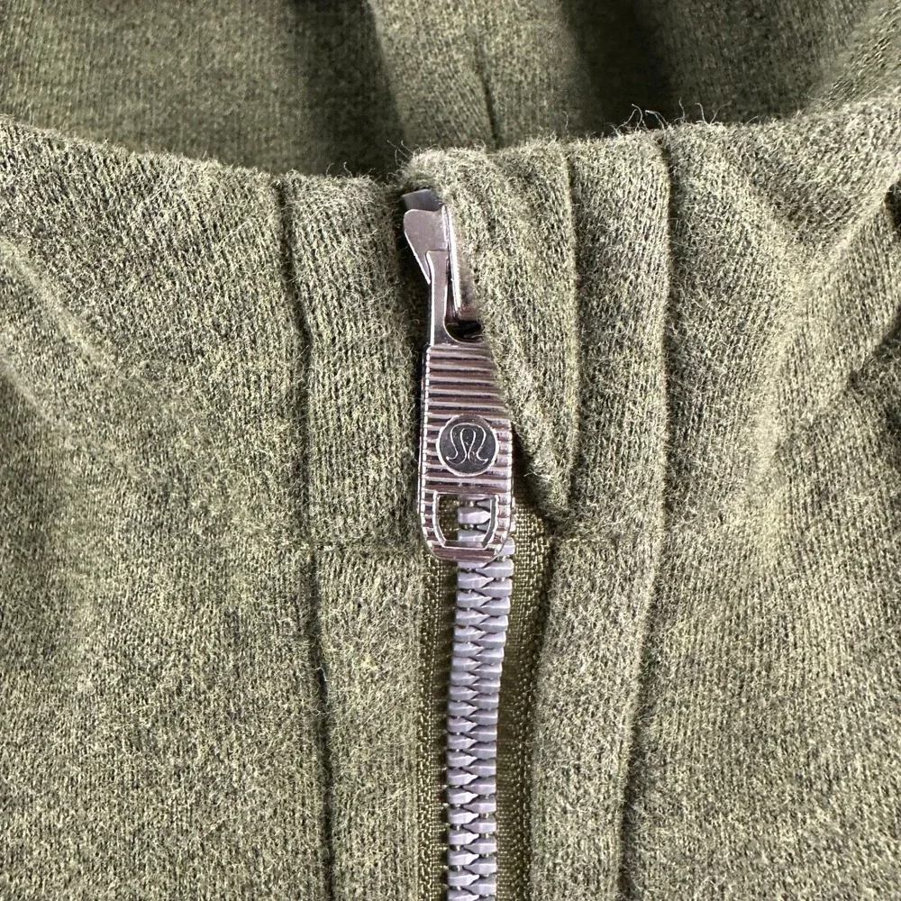 Lululemon Scuba Hoodie Womens 6 Olive Green Full Zip Jacket Thumbhole Athletic‎